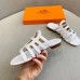 Hermes Camelia Slide Sandals In White Calfskin Hermes Camelia Slide Sandals In White Calfskin