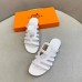 Hermes Camelia Slide Sandals In White Calfskin Hermes Camelia Slide Sandals In White Calfskin