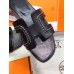 Hermes Oran Slide Sandals In Black Leather With Stitched Hermes Oran Slide Sandals In Black Leather With Stitched