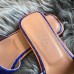 Hermes Oran Slide Sandals In Blue Electric Shiny Niloticus Crocodile Skin