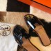 Hermes Oran Slide Sandals In Black Shiny Niloticus Crocodile Skin Hermes Oran Slide Sandals In Black Shiny Niloticus Crocodile Skin