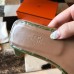 Hermes Oran Slide Sandals In Olive Shiny Niloticus Crocodile Skin