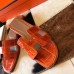 Hermes Oran Slide Sandals In Orange Shiny Niloticus Crocodile Skin Hermes Oran Slide Sandals In Orange Shiny Niloticus Crocodile Skin