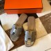 Hermes Oran Slide Sandals In Grey Shiny Niloticus Crocodile Skin Hermes Oran Slide Sandals In Grey Shiny Niloticus Crocodile Skin