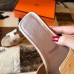 Hermes Oran Slide Sandals In Beton Ostrich Leather Hermes Oran Slide Sandals In Beton Ostrich Leather