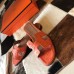 Hermes Oran Slide Sandals In Orange Ostrich Leather Hermes Oran Slide Sandals In Orange Ostrich Leather
