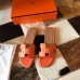 Hermes Oran Slide Sandals In Orange Ostrich Leather Hermes Oran Slide Sandals In Orange Ostrich Leather