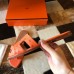 Hermes Oran Slide Sandals In Orange Ostrich Leather Hermes Oran Slide Sandals In Orange Ostrich Leather