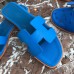 Hermes Oran Slide Sandals In Blue Hydra Epsom Calfskin Hermes Oran Slide Sandals In Blue Hydra Epsom Calfskin