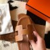 Hermes Oran Slide Sandals In Brown Epsom Calfskin Hermes Oran Slide Sandals In Brown Epsom Calfskin