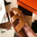 Hermes Oran Slide Sandals In Brown Epsom Calfskin Hermes Oran Slide Sandals In Brown Epsom Calfskin