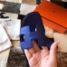 Hermes Oran Slide Sandals In Blue Electric Epsom Calfskin