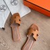 Hermes Oran Slide Sandals In Gold Epsom Calfskin Hermes Oran Slide Sandals In Gold Epsom Calfskin