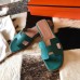 Hermes Oran Slide Sandals In Malachite Epsom Calfskin Hermes Oran Slide Sandals In Malachite Epsom Calfskin