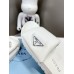 Prada Slides In White Soft Padded Nappa Leather