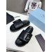 Prada Slides In Black Soft Padded Nappa Leather