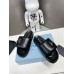 Prada Slides In Black Soft Padded Nappa Leather