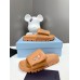 Prada Slides In Brown Soft Padded Nappa Leather