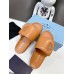 Prada Slides In Brown Soft Padded Nappa Leather