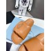 Prada Slides In Brown Soft Padded Nappa Leather
