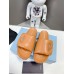 Prada Slides In Brown Soft Padded Nappa Leather