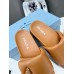 Prada Slides In Brown Soft Padded Nappa Leather