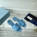 Prada Women's Slides Sandals In Light Blue Nappa Leather Prada Women's Slides Sandals In Light Blue Nappa Leather