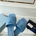 Prada Women's Slides Sandals In Light Blue Nappa Leather Prada Women's Slides Sandals In Light Blue Nappa Leather