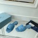 Prada Women's Slides Sandals In Light Blue Nappa Leather Prada Women's Slides Sandals In Light Blue Nappa Leather