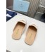 Prada Women's Slippers in Nude Velvet Prada Women's Slippers in Nude Velvet
