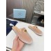 Prada Women's Slippers in Nude Velvet Prada Women's Slippers in Nude Velvet