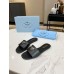Prada Women's Slides in Black Smooth Leather