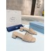 Prada Women's Slides Sandals 35mm in Beige Nappa Leather Prada Women's Slides Sandals 35mm in Beige Nappa Leather