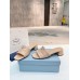 Prada Women's Slides Sandals 35mm in Beige Nappa Leather Prada Women's Slides Sandals 35mm in Beige Nappa Leather