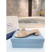 Prada Women's Slides Sandals 35mm in Beige Nappa Leather Prada Women's Slides Sandals 35mm in Beige Nappa Leather