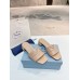 Prada Women's Slides Sandals 35mm in Beige Nappa Leather Prada Women's Slides Sandals 35mm in Beige Nappa Leather
