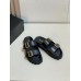 Prada Women's Strap Slides Sandals in Black Leather Prada Women's Strap Slides Sandals in Black Leather
