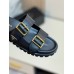 Prada Women's Strap Slides Sandals in Black Leather Prada Women's Strap Slides Sandals in Black Leather