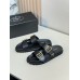 Prada Women's Strap Slides Sandals in Black Leather Prada Women's Strap Slides Sandals in Black Leather