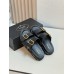 Prada Women's Strap Slides Sandals in Black Leather Prada Women's Strap Slides Sandals in Black Leather