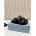 Prada Women's Strap Slides Sandals in Black Calfskin Prada Women's Strap Slides Sandals in Black Calfskin