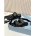 Prada Women's Strap Slides Sandals in Black Calfskin Prada Women's Strap Slides Sandals in Black Calfskin