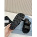 Prada Women's Strap Slides Sandals in Black Calfskin Prada Women's Strap Slides Sandals in Black Calfskin
