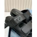 Prada Women's Strap Slides Sandals in Black Calfskin Prada Women's Strap Slides Sandals in Black Calfskin