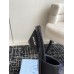 Prada Heeled Slides 35mm in Black Satin