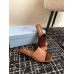 Prada Heeled Slides 35mm in Tobacco Satin