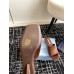 Prada Heeled Slides 35mm in Tobacco Satin