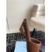 Prada Heeled Slides 35mm in Tobacco Satin