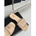 Prada Women's Slides in Beige Saffiano Leather