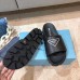 Prada Black Leather Slides with Printed Triangle Logo Prada Black Leather Slides with Printed Triangle Logo